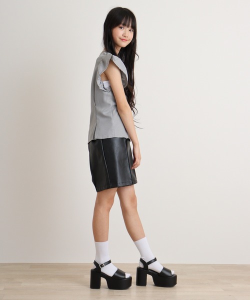 Blasty（ブラスティー）の「BLASTY フリルトップス（シャツ/ブラウス・レディース・ホワイト×ブラック・F）」の5枚目の写真