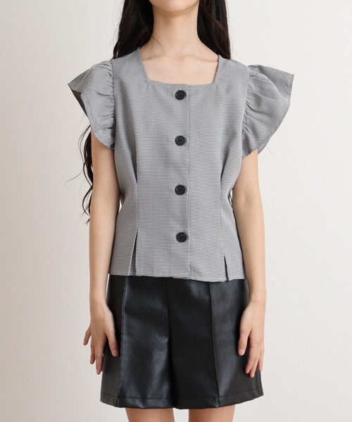 Blasty（ブラスティー）の「BLASTY フリルトップス（シャツ/ブラウス・レディース・ホワイト×ブラック・F）」の7枚目の写真