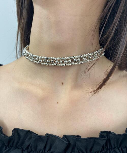 WEGO（ウィゴー）の「WEGO/ビーズチョーカー（ネックレス・レディース・シルバー/その他1・FREE）」の2枚目の写真
