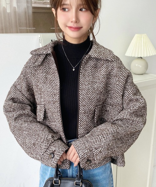 ISABEL MARANT ETOILEウール ヘリンボーン ショート丈ブルゾン ISABEL MARANT ETOILEウール ヘリンボーン ショート丈ブルゾン