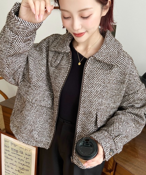 BONBON フリースジャケット ベージュ　XS 短丈　ボックスシルエット SLY | FRONT ZIP BOXY BZ-BE (デニムジャケット ) |SHEL'TTER