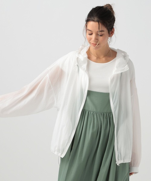 ☆美品☆ ベイフロー　シアージップパーカー　グレー セール】[涼やかな透け感＆軽量]シアージップパーカー（パーカー