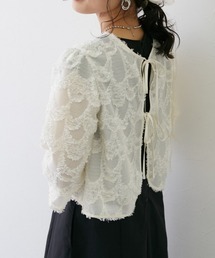 slattgir | 高身長 カットジャガードリボンデザイン2WAYボレロ(トールサイズ)muguet blanc(シャツ/ブラウス)