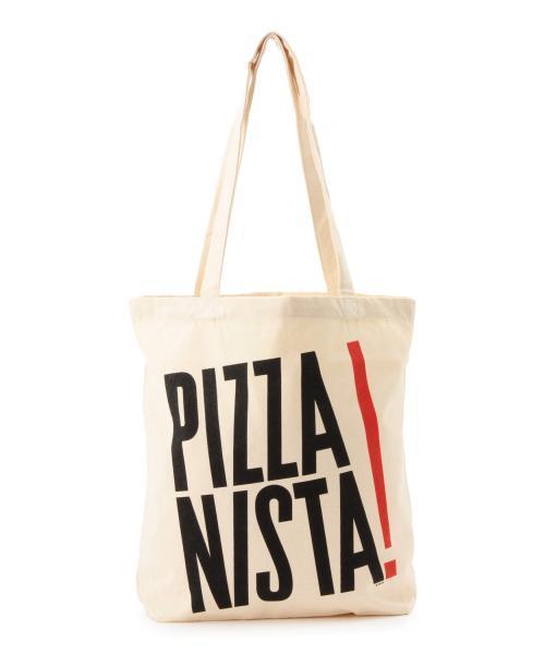 Ray BEAMS（レイビームス）の「PIZZANISTA / ロゴトート（トートバッグ・レディース・ホワイト系その他/ブラック・ONE SIZE）」の4枚目の写真