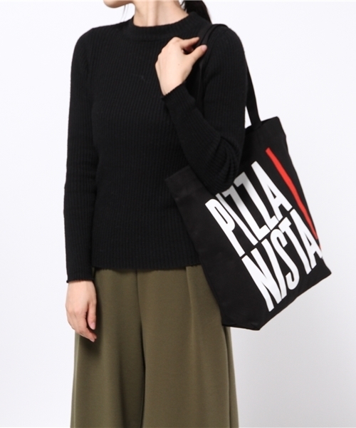 Ray BEAMS（レイビームス）の「PIZZANISTA / ロゴトート（トートバッグ・レディース・ホワイト系その他/ブラック・ONE SIZE）」の7枚目の写真