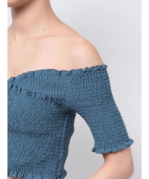 EMODA(エモダ)の「フィットクロスバンドトップ(Tシャツ/カットソー・レディース・ブラック/アイボリー/その他/ブルー・FREE)」の16枚目の写真