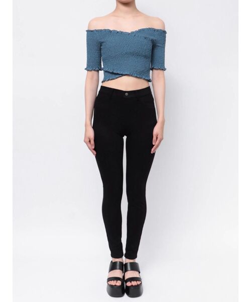 EMODA(エモダ)の「フィットクロスバンドトップ(Tシャツ/カットソー・レディース・ブラック/アイボリー/その他/ブルー・FREE)」の19枚目の写真