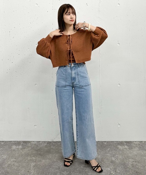 archives(アルシーヴ)の「2WAYライトTTヤーンニットアンサンブル(ニット/セーター・レディース・オレンジ/グリーン/アイボリー/ブラック・MEDIUM)」の8枚目の写真