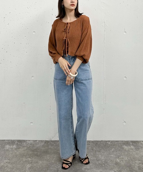 archives(アルシーヴ)の「2WAYライトTTヤーンニットアンサンブル(ニット/セーター・レディース・オレンジ/グリーン/アイボリー/ブラック・MEDIUM)」の9枚目の写真