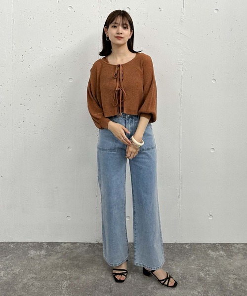 archives(アルシーヴ)の「2WAYライトTTヤーンニットアンサンブル(ニット/セーター・レディース・オレンジ/グリーン/アイボリー/ブラック・MEDIUM)」の10枚目の写真