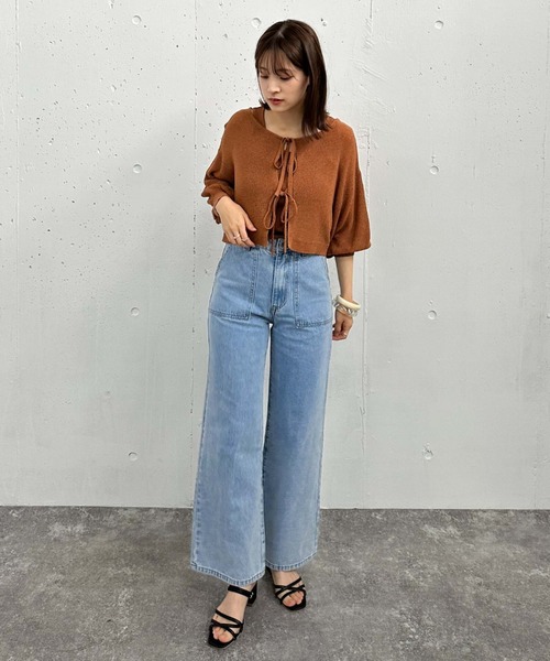 archives(アルシーヴ)の「2WAYライトTTヤーンニットアンサンブル(ニット/セーター・レディース・オレンジ/グリーン/アイボリー/ブラック・MEDIUM)」の11枚目の写真