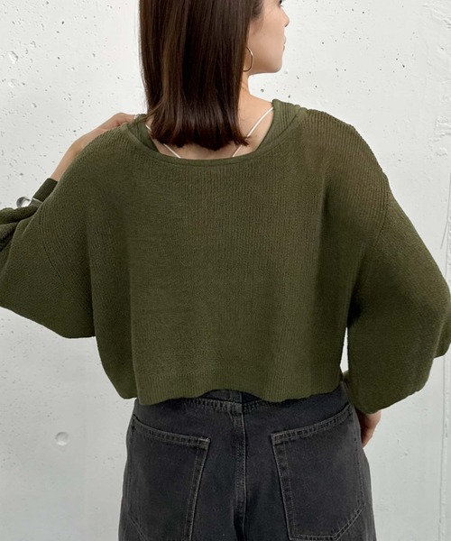 archives(アルシーヴ)の「2WAYライトTTヤーンニットアンサンブル(ニット/セーター・レディース・オレンジ/グリーン/アイボリー/ブラック・MEDIUM)」の14枚目の写真