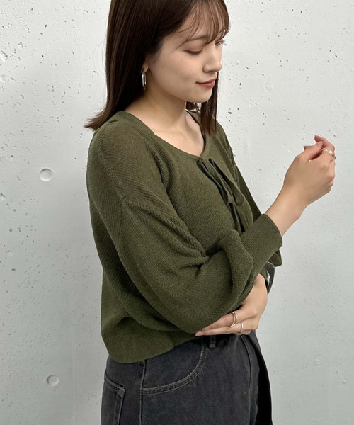 archives(アルシーヴ)の「2WAYライトTTヤーンニットアンサンブル(ニット/セーター・レディース・オレンジ/グリーン/アイボリー/ブラック・MEDIUM)」の15枚目の写真