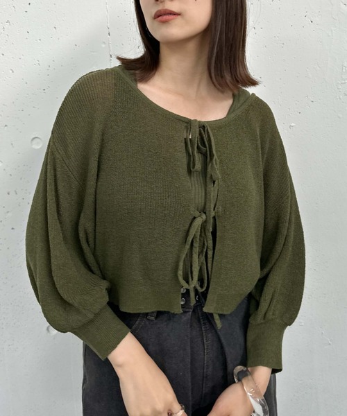 archives(アルシーヴ)の「2WAYライトTTヤーンニットアンサンブル(ニット/セーター・レディース・オレンジ/グリーン/アイボリー/ブラック・MEDIUM)」の16枚目の写真