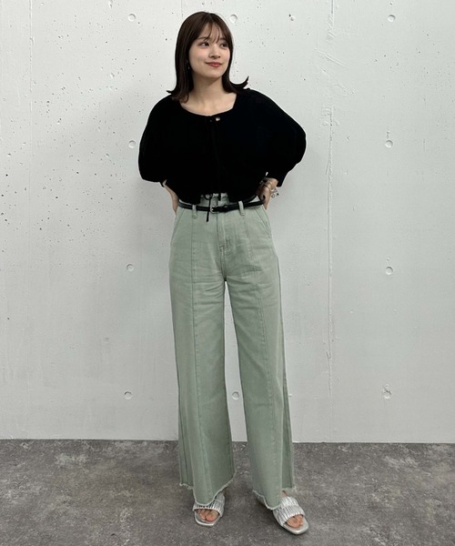 archives(アルシーヴ)の「2WAYライトTTヤーンニットアンサンブル(ニット/セーター・レディース・オレンジ/グリーン/アイボリー/ブラック・MEDIUM)」の19枚目の写真