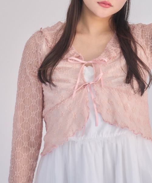 muguet(ミュゲ)の「オケージョン / ボレロ / レースボレロ(カーディガン/ボレロ・レディース・アイボリー/ピンク・FREE)」の1枚目の写真