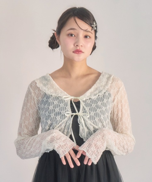 muguet(ミュゲ)の「オケージョン / ボレロ / レースボレロ(カーディガン/ボレロ・レディース・アイボリー/ピンク・FREE)」の2枚目の写真