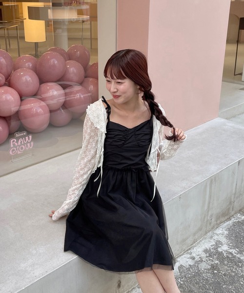 muguet(ミュゲ)の「オケージョン / ボレロ / レースボレロ(カーディガン/ボレロ・レディース・アイボリー/ピンク・FREE)」の4枚目の写真