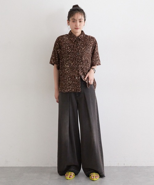 RAGEBLUE（レイジブルー）の「ヴィンテージライクオーバーダイワイドデニム（デニムパンツ・レディース・ブルー/ブラック・SMALL/MEDIUM）」の3枚目の写真