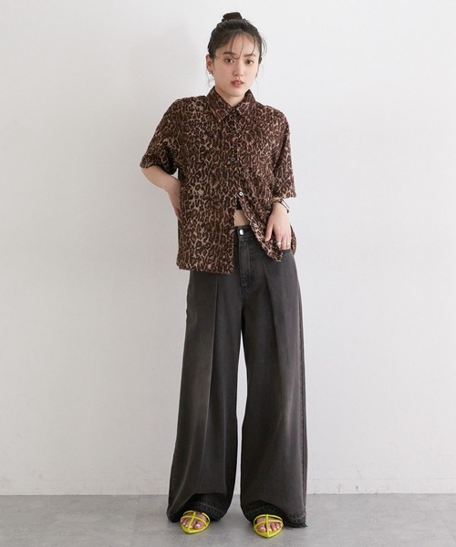 RAGEBLUE（レイジブルー）の「ヴィンテージライクオーバーダイワイドデニム（デニムパンツ・レディース・ブルー/ブラック・SMALL/MEDIUM）」の4枚目の写真