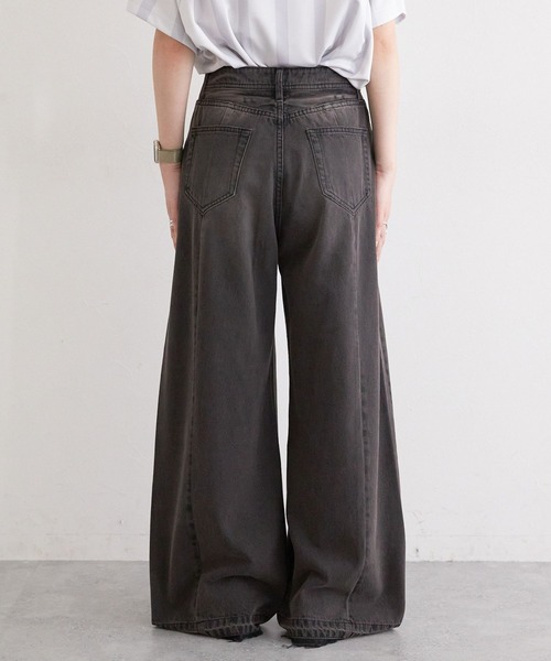 RAGEBLUE（レイジブルー）の「ヴィンテージライクオーバーダイワイドデニム（デニムパンツ・レディース・ブルー/ブラック・SMALL/MEDIUM）」の16枚目の写真