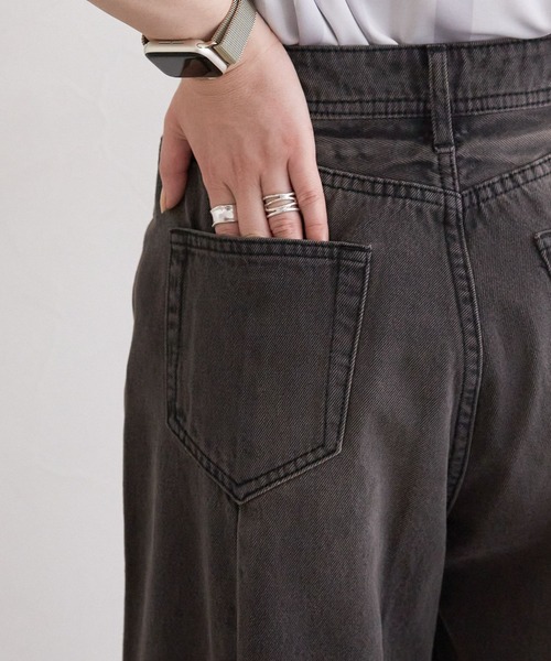 RAGEBLUE（レイジブルー）の「ヴィンテージライクオーバーダイワイドデニム（デニムパンツ・レディース・ブルー/ブラック・SMALL/MEDIUM）」の18枚目の写真