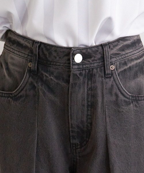 RAGEBLUE（レイジブルー）の「ヴィンテージライクオーバーダイワイドデニム（デニムパンツ・レディース・ブルー/ブラック・SMALL/MEDIUM）」の19枚目の写真
