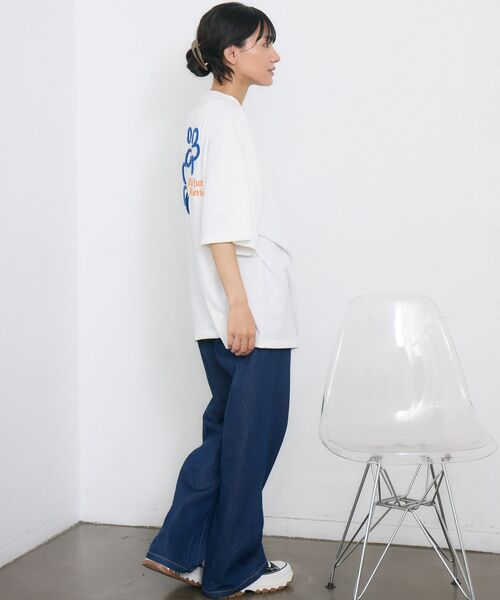 RETRO GIRL（レトロガール）の「サガラ刺繍TEE（Tシャツ/カットソー・レディース・ホワイト/オフホワイト/チャコールグレー・FREE）」の5枚目の写真