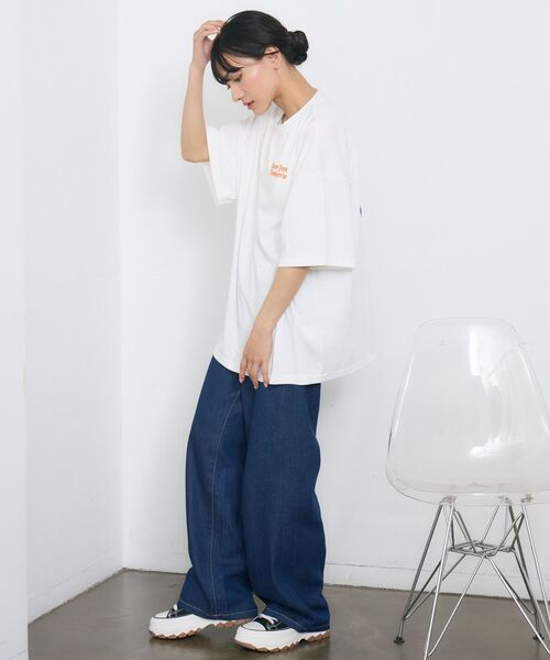 RETRO GIRL（レトロガール）の「サガラ刺繍TEE（Tシャツ/カットソー・レディース・ホワイト/オフホワイト/チャコールグレー・FREE）」の6枚目の写真