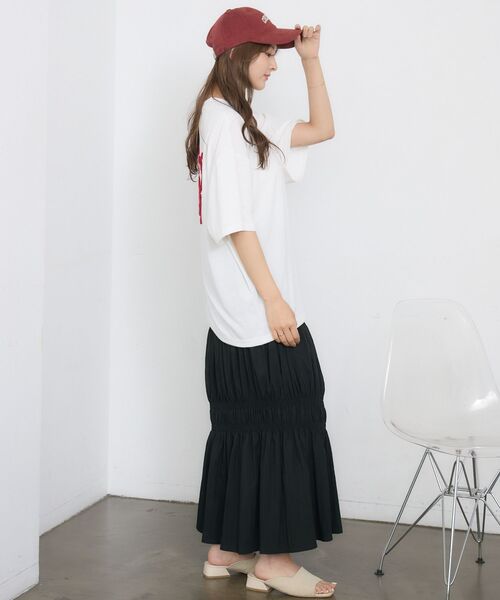 RETRO GIRL（レトロガール）の「サガラ刺繍TEE（Tシャツ/カットソー・レディース・ホワイト/オフホワイト/チャコールグレー・FREE）」の15枚目の写真