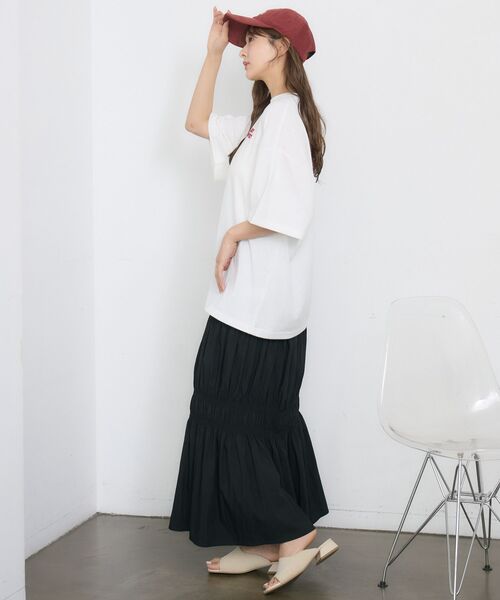 RETRO GIRL（レトロガール）の「サガラ刺繍TEE（Tシャツ/カットソー・レディース・ホワイト/オフホワイト/チャコールグレー・FREE）」の16枚目の写真