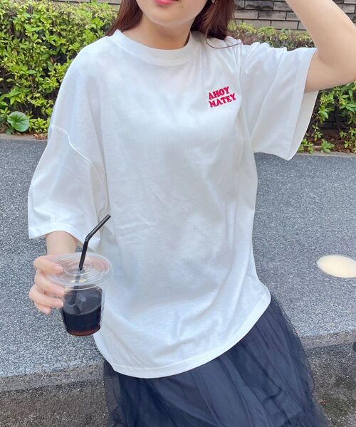 RETRO GIRL（レトロガール）の「サガラ刺繍TEE（Tシャツ/カットソー・レディース・ホワイト/オフホワイト/チャコールグレー・FREE）」の22枚目の写真