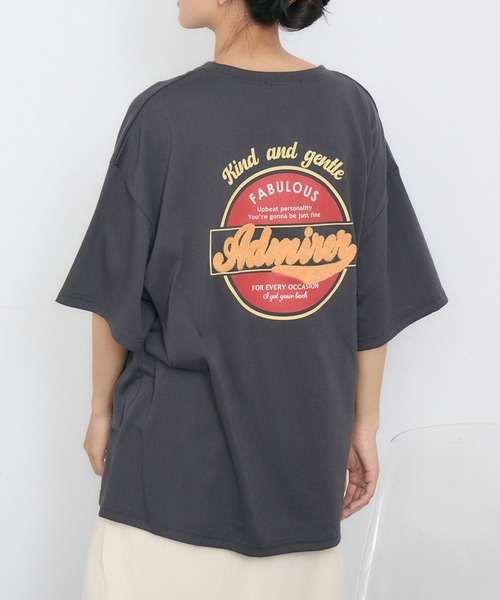 RETRO GIRL（レトロガール）の「サガラ刺繍TEE（Tシャツ/カットソー・レディース・ホワイト/オフホワイト/チャコールグレー・FREE）」の3枚目の写真