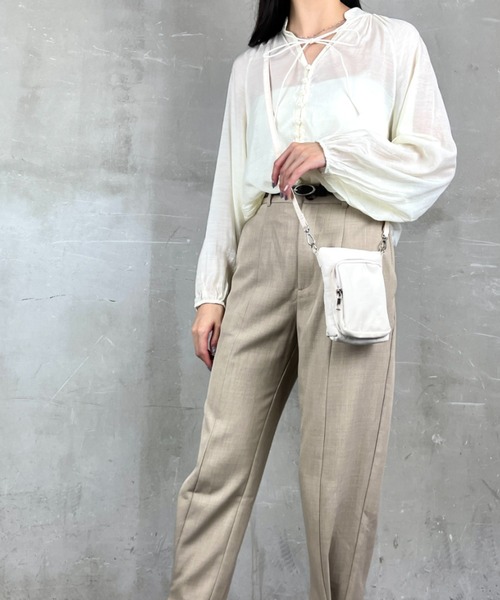 Loco Ocean（ロコオーシャン）の「軽量 斜め掛けミニバッグ ナイロンミニショルダー スマホポーチ（ショルダーバッグ・レディース・ホワイト/ブルーグリーン/ベージュ/ブラック・ONE SIZE）」の22枚目の写真