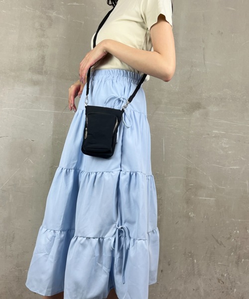 Loco Ocean（ロコオーシャン）の「軽量 斜め掛けミニバッグ ナイロンミニショルダー スマホポーチ（ショルダーバッグ・レディース・ホワイト/ブルーグリーン/ベージュ/ブラック・ONE SIZE）」の14枚目の写真