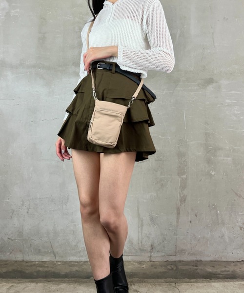 Loco Ocean（ロコオーシャン）の「軽量 斜め掛けミニバッグ ナイロンミニショルダー スマホポーチ（ショルダーバッグ・レディース・ホワイト/ブルーグリーン/ベージュ/ブラック・ONE SIZE）」の8枚目の写真