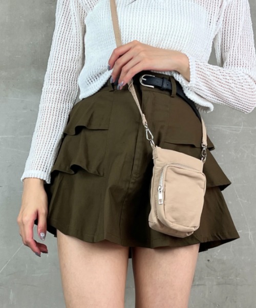 Loco Ocean（ロコオーシャン）の「軽量 斜め掛けミニバッグ ナイロンミニショルダー スマホポーチ（ショルダーバッグ・レディース・ホワイト/ブルーグリーン/ベージュ/ブラック・ONE SIZE）」の18枚目の写真