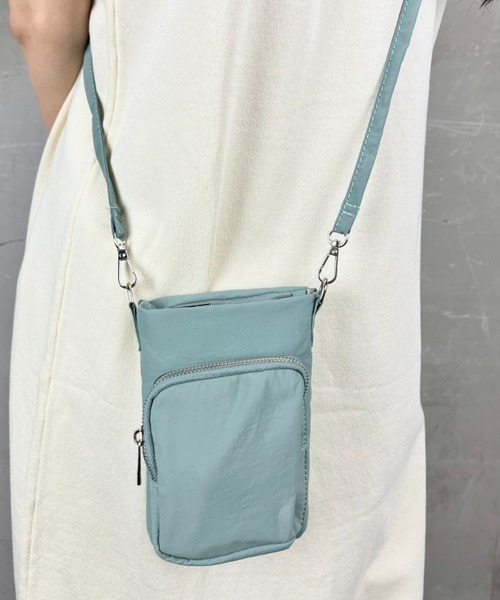 Loco Ocean（ロコオーシャン）の「軽量 斜め掛けミニバッグ ナイロンミニショルダー スマホポーチ（ショルダーバッグ・レディース・ホワイト/ブルーグリーン/ベージュ/ブラック・ONE SIZE）」の10枚目の写真