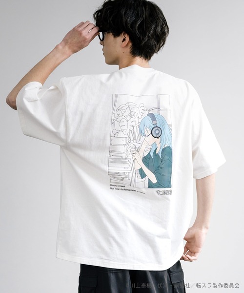 Rocky Monroe(ロッキーモンロー)の「アニメコラボ 限定 オリジナルイラスト 転生したらスライムだった件 「リムル」オーバーサイズバックプリント半袖Tシャツ/カットソー(Tシャツ/カットソー・メンズ・ベージュ/ネイビー/ホワイト/ブルー/ブラック・M/L/XL)」の6枚目の写真