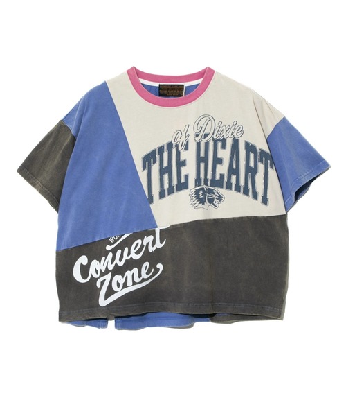 CUBE SUGAR（キューブシュガー）の「CUBE SUGAR/キューブシュガー　-OE天竺パウダー加工リメイク切替ドルマンTEE（Tシャツ/カットソー・レディース・ベージュ/ブルー/その他1・FREE）」の5枚目の写真