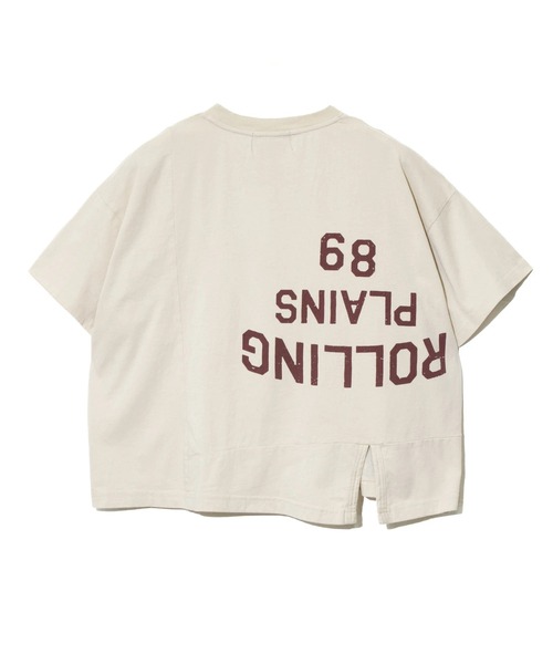 CUBE SUGAR（キューブシュガー）の「CUBE SUGAR/キューブシュガー　-OE天竺パウダー加工リメイク切替ドルマンTEE（Tシャツ/カットソー・レディース・ベージュ/ブルー/その他1・FREE）」の4枚目の写真