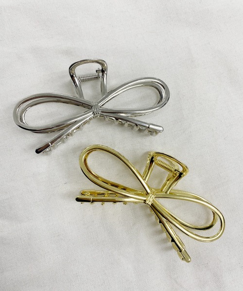 RUBY AND YOU（ルビーアンドユー）の「［select］メタルリボンヘアクリップ（バレッタ/ヘアクリップ・レディース・ゴールド/シルバー・FREE）」の3枚目の写真