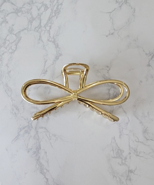 RUBY AND YOU（ルビーアンドユー）の「［select］メタルリボンヘアクリップ（バレッタ/ヘアクリップ・レディース・ゴールド/シルバー・FREE）」の4枚目の写真