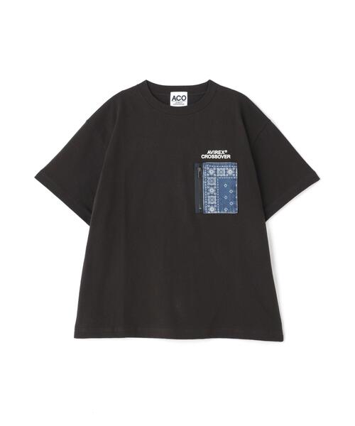 AVIREX(アヴィレックス)の「《CROSSOVER》DENIM POCKET T-SHIRT / クロスオーバー デニム ポケット Tシャツ(Tシャツ/カットソー・レディース・オリーブ系/ホワイト/ブラック・F)」の12枚目の写真