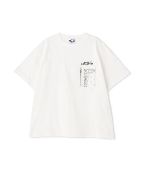 AVIREX(アヴィレックス)の「《CROSSOVER》DENIM POCKET T-SHIRT / クロスオーバー デニム ポケット Tシャツ(Tシャツ/カットソー・レディース・オリーブ系/ホワイト/ブラック・F)」の18枚目の写真