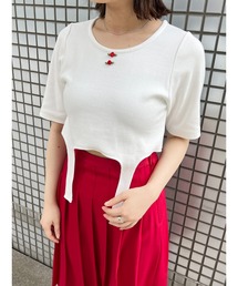 WC | バラワンポイントガーターTシャツ(Tシャツ/カットソー)