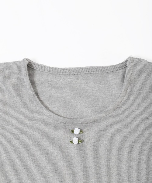 WC(ダブル シー)の「バラワンポイントガーターTシャツ(Tシャツ/カットソー・レディース・ホワイト/グレー・FREE)」の19枚目の写真