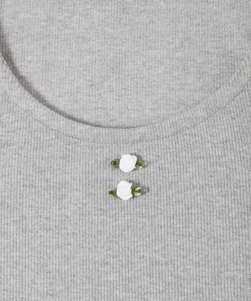 WC(ダブル シー)の「バラワンポイントガーターTシャツ(Tシャツ/カットソー・レディース・ホワイト/グレー・FREE)」の20枚目の写真