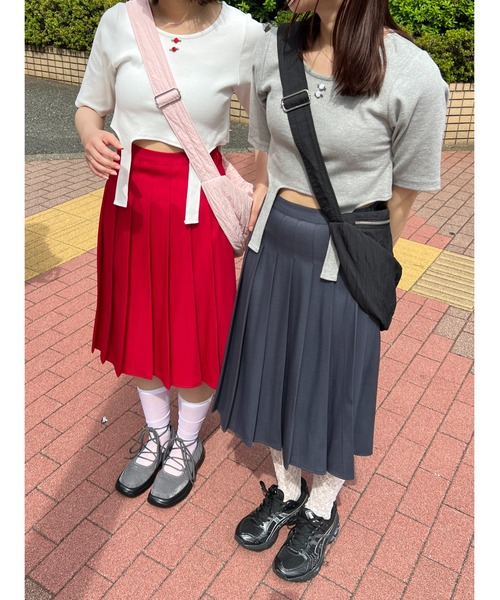 WC(ダブル シー)の「バラワンポイントガーターTシャツ(Tシャツ/カットソー・レディース・ホワイト/グレー・FREE)」の12枚目の写真