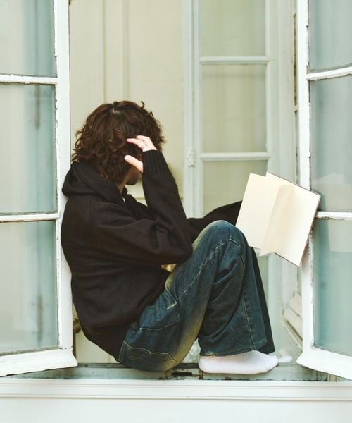 INTER FACTORY（インターファクトリー）の「りゅうせい - ダブルジップニットパーカー  made in INTER FACTORY（パーカー・メンズ・バーガンディー/ブラック・MEDIUM/LARGE）」の12枚目の写真